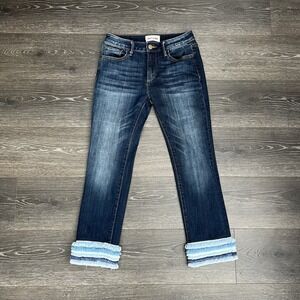 Driftwood Jeans Women's 26 Denim Colette Crop Fringe Hem Boho Stretch Coastal‎